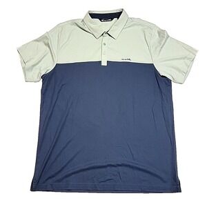 Travis Mathew Performance Golf Pima Cotton Athletic Navy Polo Shirt Men's XXL